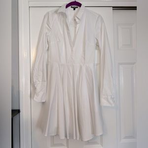 Express white button flare dress size 6 NWOT